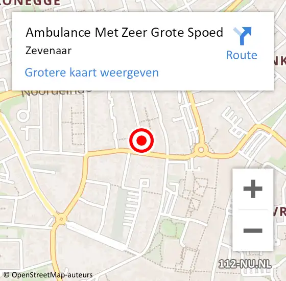 Locatie op kaart van de 112 melding: Ambulance Met Zeer Grote Spoed Naar Zevenaar op 4 mei 2024 17:21