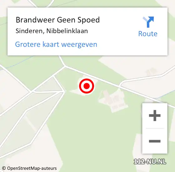 Locatie op kaart van de 112 melding: Brandweer Geen Spoed Naar Sinderen, Nibbelinklaan op 4 mei 2024 17:27