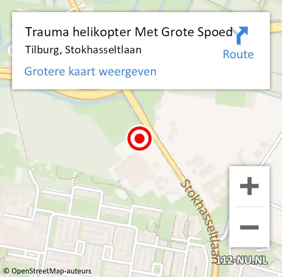 Locatie op kaart van de 112 melding: Trauma helikopter Met Grote Spoed Naar Tilburg, Stokhasseltlaan op 4 mei 2024 17:31