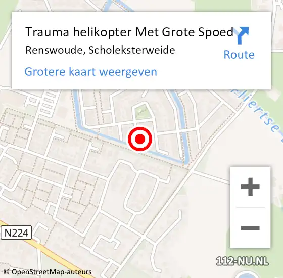 Locatie op kaart van de 112 melding: Trauma helikopter Met Grote Spoed Naar Renswoude, Scholeksterweide op 4 mei 2024 17:36