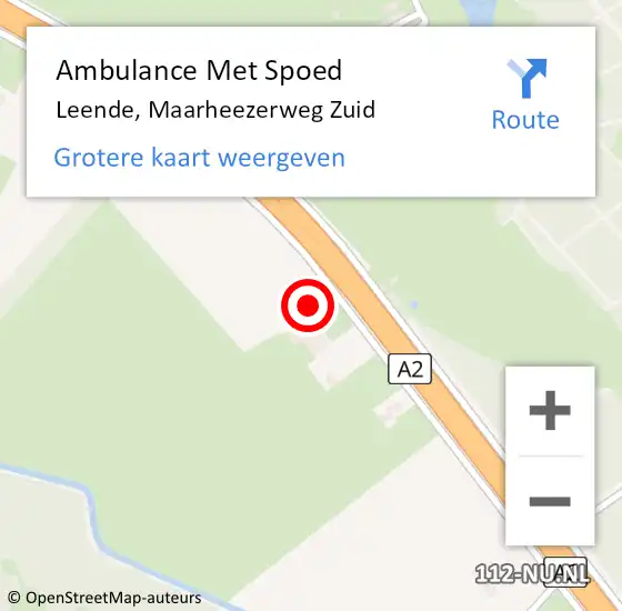 Locatie op kaart van de 112 melding: Ambulance Met Spoed Naar Leende, Maarheezerweg Zuid op 4 oktober 2014 17:36