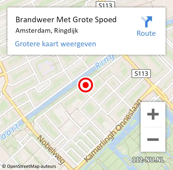 Locatie op kaart van de 112 melding: Brandweer Met Grote Spoed Naar Amsterdam, Ringdijk op 4 mei 2024 18:31
