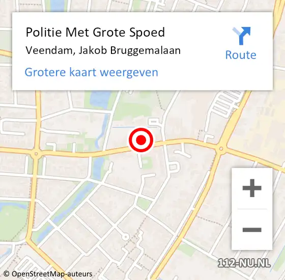 Locatie op kaart van de 112 melding: Politie Met Grote Spoed Naar Veendam, Jakob Bruggemalaan op 4 mei 2024 18:34