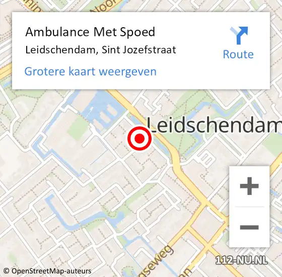 Locatie op kaart van de 112 melding: Ambulance Met Spoed Naar Leidschendam, Sint Jozefstraat op 4 mei 2024 18:51