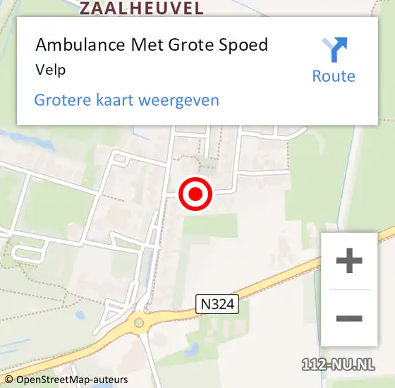 Locatie op kaart van de 112 melding: Ambulance Met Grote Spoed Naar Velp op 4 mei 2024 18:58