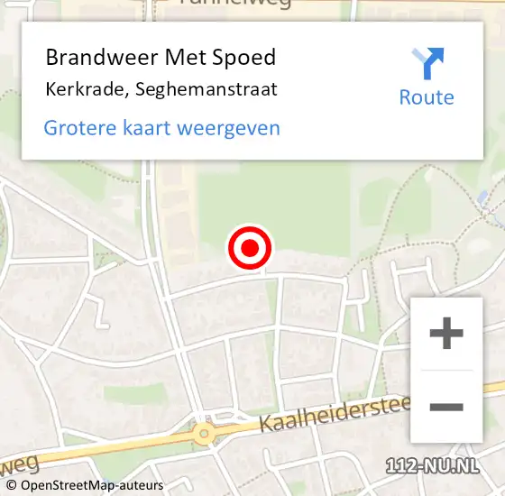Locatie op kaart van de 112 melding: Brandweer Met Spoed Naar Kerkrade, Seghemanstraat op 4 mei 2024 19:25