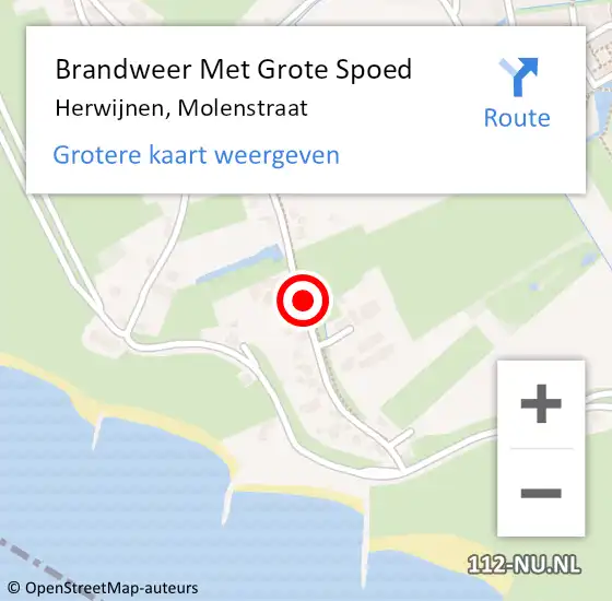 Locatie op kaart van de 112 melding: Brandweer Met Grote Spoed Naar Herwijnen, Molenstraat op 4 mei 2024 19:55