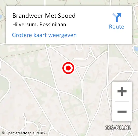 Locatie op kaart van de 112 melding: Brandweer Met Spoed Naar Hilversum, Rossinilaan op 4 mei 2024 20:10