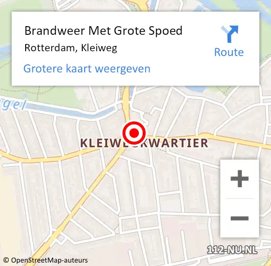 Locatie op kaart van de 112 melding: Brandweer Met Grote Spoed Naar Rotterdam, Kleiweg op 4 mei 2024 20:55