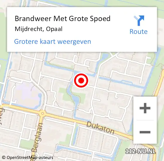 Locatie op kaart van de 112 melding: Brandweer Met Grote Spoed Naar Mijdrecht, Opaal op 4 mei 2024 20:57