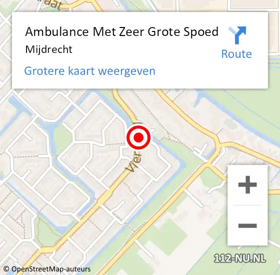 Locatie op kaart van de 112 melding: Ambulance Met Zeer Grote Spoed Naar Mijdrecht op 4 mei 2024 20:59