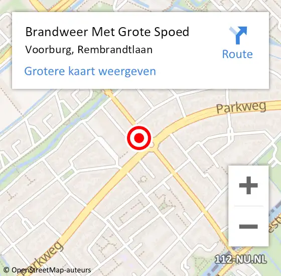 Locatie op kaart van de 112 melding: Brandweer Met Grote Spoed Naar Voorburg, Rembrandtlaan op 4 mei 2024 21:13
