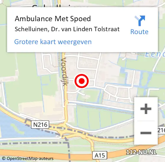 Locatie op kaart van de 112 melding: Ambulance Met Spoed Naar Linden, Dr. van Linden Tolstraat op 4 mei 2024 22:48