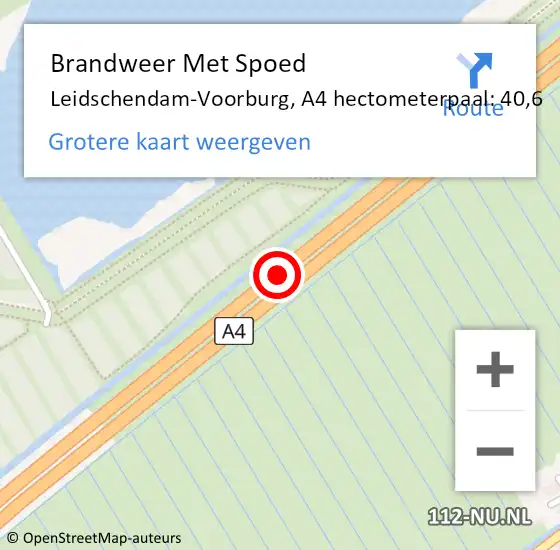 Locatie op kaart van de 112 melding: Brandweer Met Spoed Naar Leidschendam-Voorburg, A4 hectometerpaal: 40,6 op 4 mei 2024 23:07