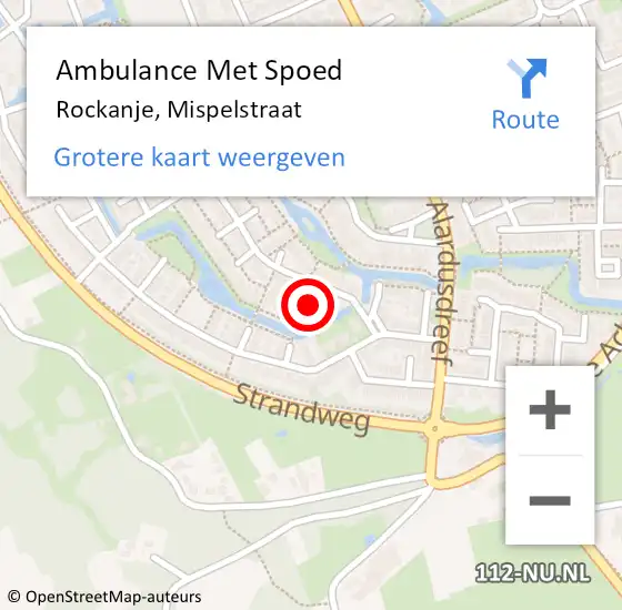 Locatie op kaart van de 112 melding: Ambulance Met Spoed Naar Rockanje, Mispelstraat op 4 mei 2024 23:13