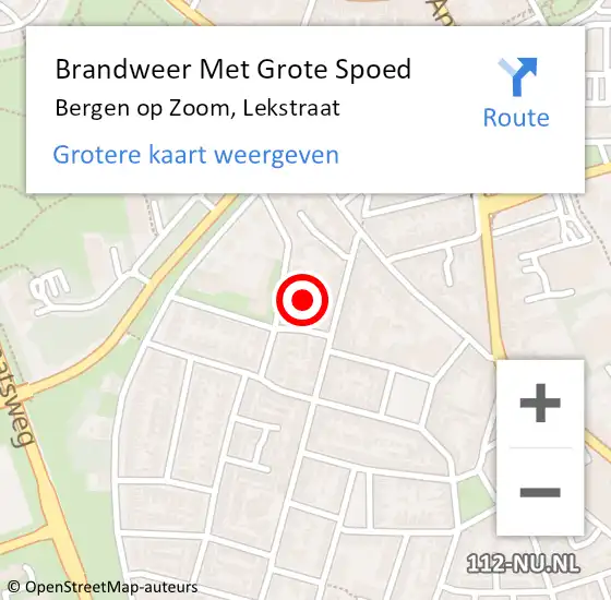 Locatie op kaart van de 112 melding: Brandweer Met Grote Spoed Naar Bergen op Zoom, Lekstraat op 4 mei 2024 23:22