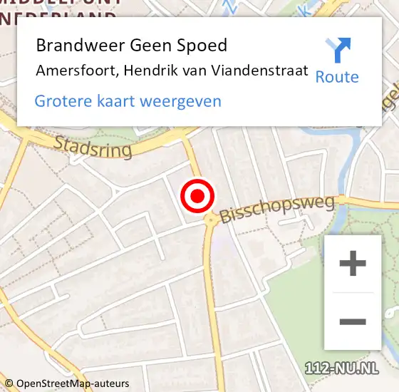 Locatie op kaart van de 112 melding: Brandweer Geen Spoed Naar Amersfoort, Hendrik van Viandenstraat op 4 mei 2024 23:27