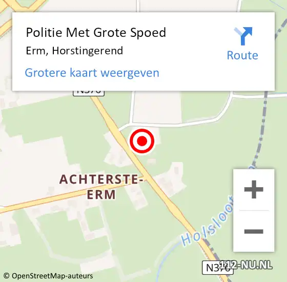 Locatie op kaart van de 112 melding: Politie Met Grote Spoed Naar Erm, Horstingerend op 5 mei 2024 00:41