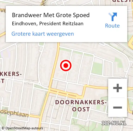 Locatie op kaart van de 112 melding: Brandweer Met Grote Spoed Naar Eindhoven, President Reitzlaan op 5 mei 2024 01:36