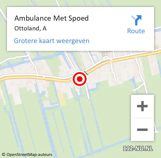 Locatie op kaart van de 112 melding: Ambulance Met Spoed Naar Ottoland, A op 5 mei 2024 02:11