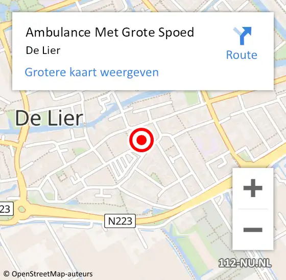 Locatie op kaart van de 112 melding: Ambulance Met Grote Spoed Naar De Lier op 5 mei 2024 02:25