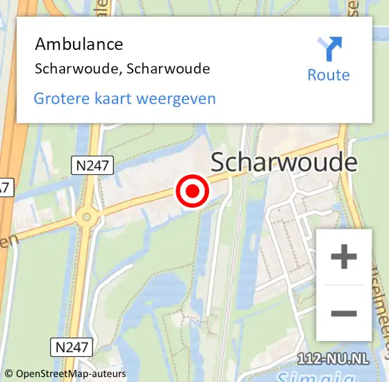Locatie op kaart van de 112 melding: Ambulance Scharwoude, Scharwoude op 5 mei 2024 03:25