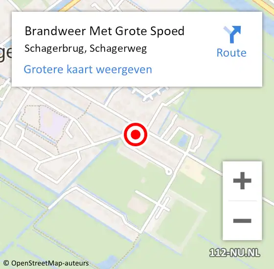Locatie op kaart van de 112 melding: Brandweer Met Grote Spoed Naar Schagerbrug, Schagerweg op 5 mei 2024 03:43