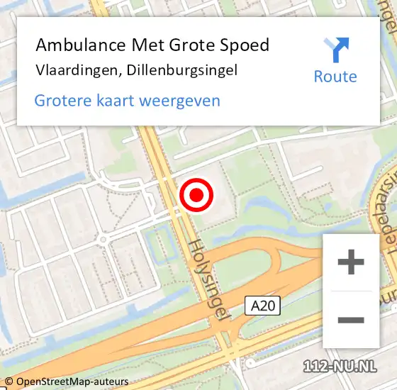Locatie op kaart van de 112 melding: Ambulance Met Grote Spoed Naar Vlaardingen, Dillenburgsingel op 5 mei 2024 04:23