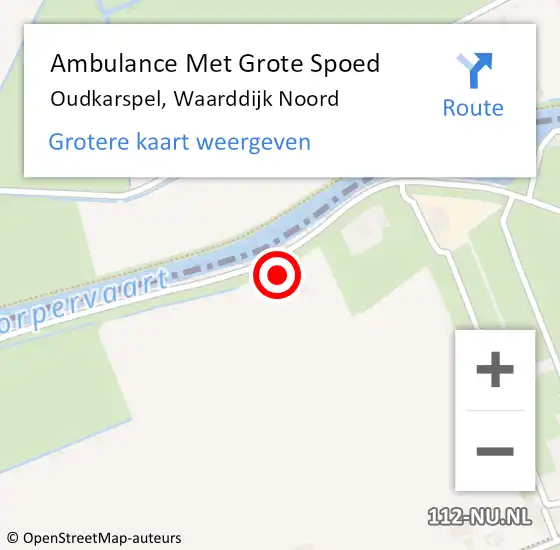 Locatie op kaart van de 112 melding: Ambulance Met Grote Spoed Naar Oudkarspel, Waarddijk Noord op 5 mei 2024 05:04