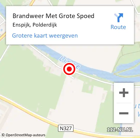 Locatie op kaart van de 112 melding: Brandweer Met Grote Spoed Naar Enspijk, Polderdijk op 5 mei 2024 05:08