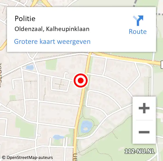 Locatie op kaart van de 112 melding: Politie Oldenzaal, Kalheupinklaan op 5 mei 2024 05:32