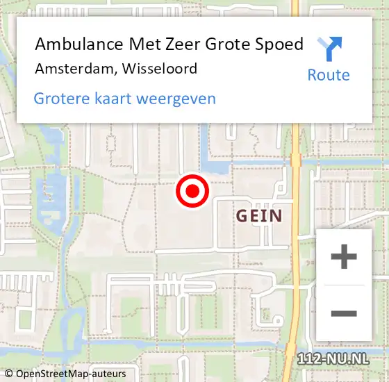 Locatie op kaart van de 112 melding: Ambulance Met Zeer Grote Spoed Naar Amsterdam, Wisseloord op 5 mei 2024 06:36