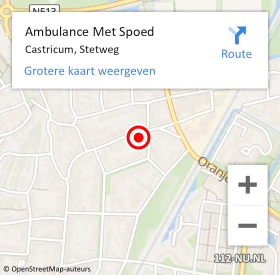 Locatie op kaart van de 112 melding: Ambulance Met Spoed Naar Castricum, Stetweg op 5 mei 2024 07:31
