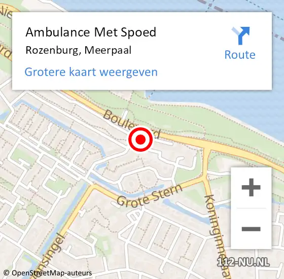 Locatie op kaart van de 112 melding: Ambulance Met Spoed Naar Rozenburg, Meerpaal op 5 mei 2024 09:01
