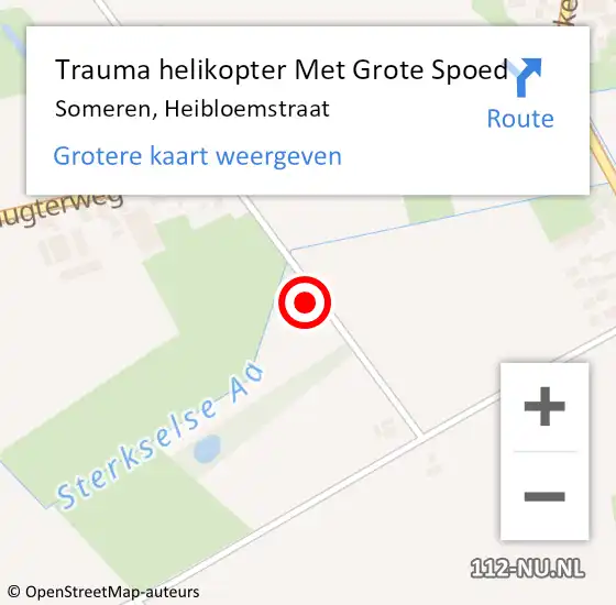 Locatie op kaart van de 112 melding: Trauma helikopter Met Grote Spoed Naar Someren, Heibloemstraat op 5 mei 2024 09:18