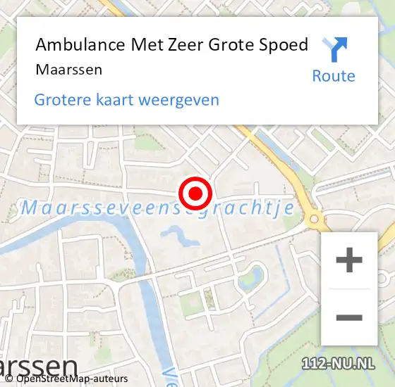 Locatie op kaart van de 112 melding: Ambulance Met Zeer Grote Spoed Naar Maarssen op 5 mei 2024 09:27