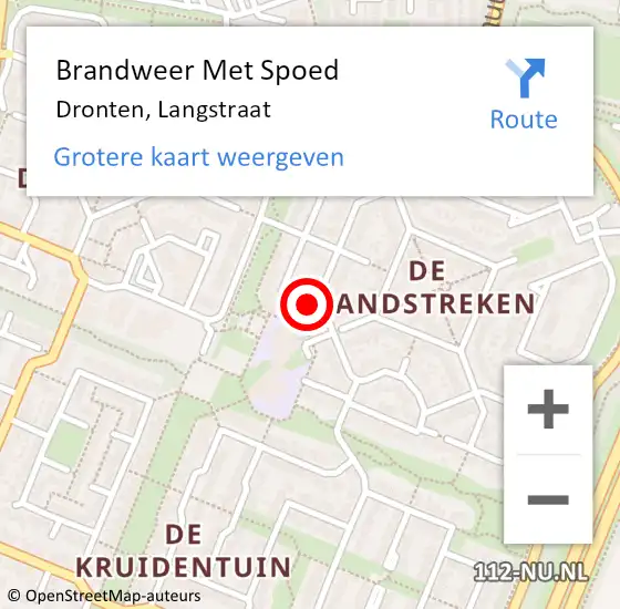 Locatie op kaart van de 112 melding: Brandweer Met Spoed Naar Dronten, Langstraat op 5 mei 2024 10:00