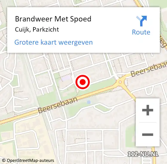 Locatie op kaart van de 112 melding: Brandweer Met Spoed Naar Cuijk, Parkzicht op 5 mei 2024 10:11