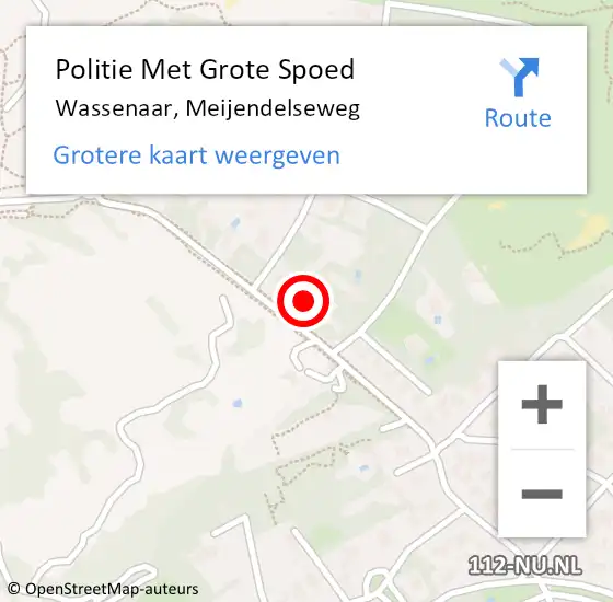 Locatie op kaart van de 112 melding: Politie Met Grote Spoed Naar Wassenaar, Meijendelseweg op 5 mei 2024 10:11