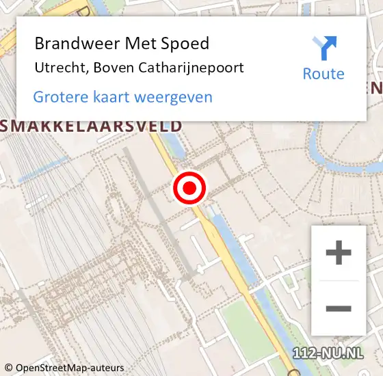 Locatie op kaart van de 112 melding: Brandweer Met Spoed Naar Utrecht, Boven Catharijnepoort op 5 mei 2024 10:13