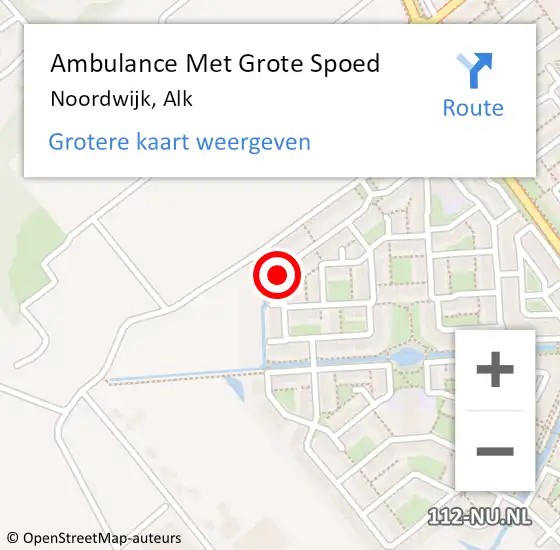 Locatie op kaart van de 112 melding: Ambulance Met Grote Spoed Naar Noordwijk, Alk op 5 mei 2024 10:21