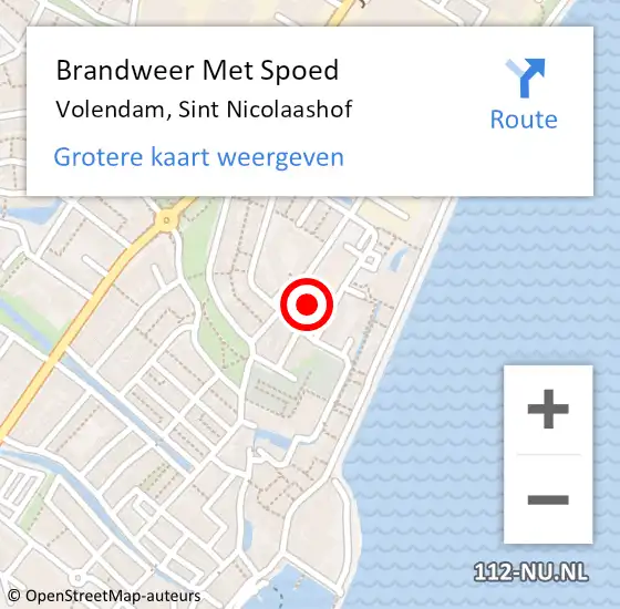 Locatie op kaart van de 112 melding: Brandweer Met Spoed Naar Volendam, Sint Nicolaashof op 5 mei 2024 10:48