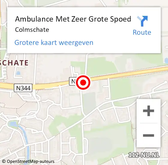 Locatie op kaart van de 112 melding: Ambulance Met Zeer Grote Spoed Naar Colmschate op 5 mei 2024 11:17