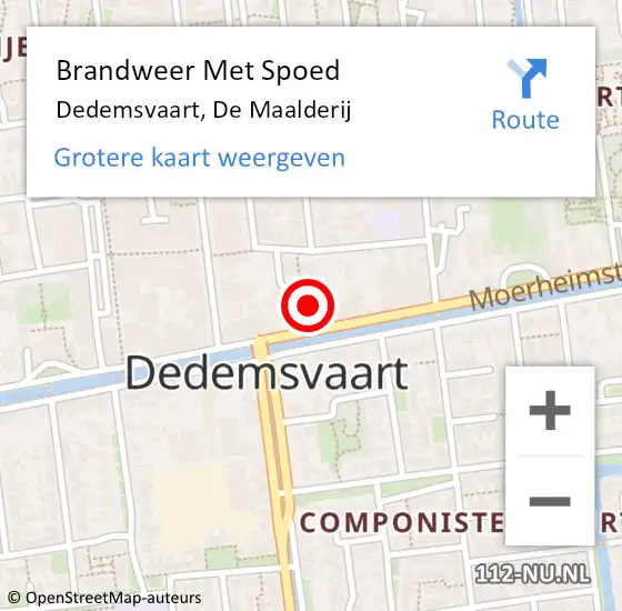 Locatie op kaart van de 112 melding: Brandweer Met Spoed Naar Dedemsvaart, De Maalderij op 4 oktober 2014 19:01