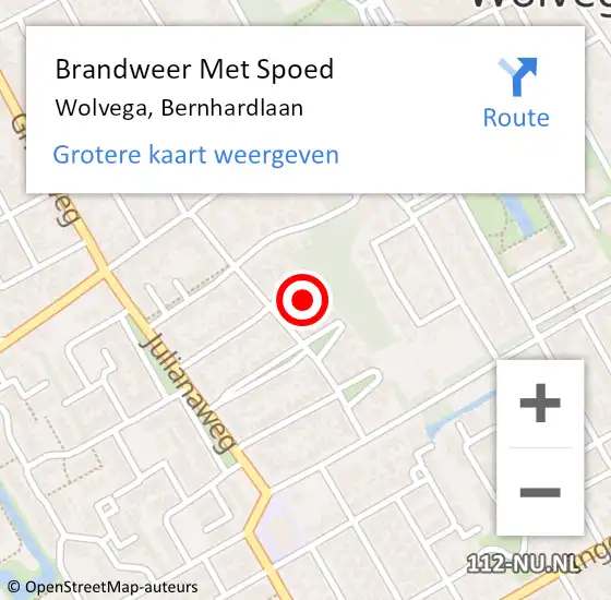 Locatie op kaart van de 112 melding: Brandweer Met Spoed Naar Wolvega, Bernhardlaan op 5 mei 2024 11:47