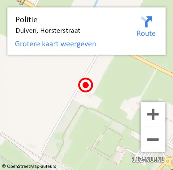Locatie op kaart van de 112 melding: Politie Duiven, Horsterstraat op 5 mei 2024 11:50