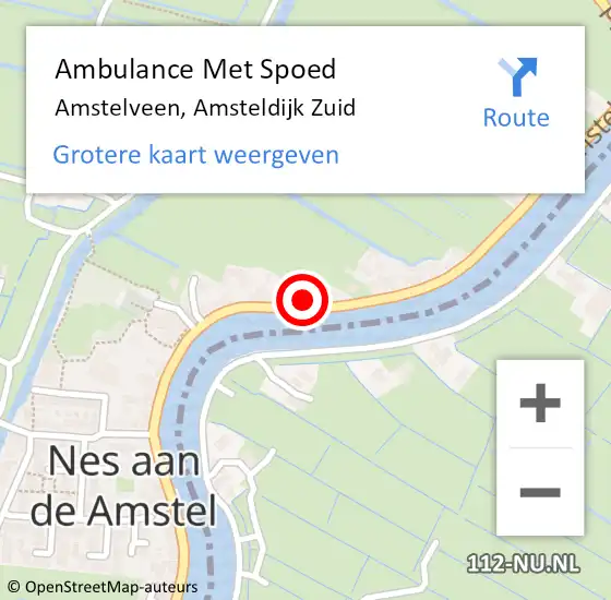 Locatie op kaart van de 112 melding: Ambulance Met Spoed Naar Amstelveen, Amsteldijk Zuid op 5 mei 2024 11:56