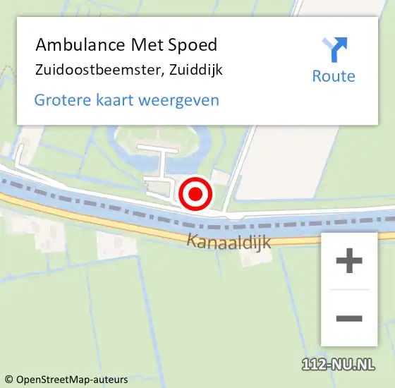 Locatie op kaart van de 112 melding: Ambulance Met Spoed Naar Zuidoostbeemster, Zuiddijk op 5 mei 2024 12:34