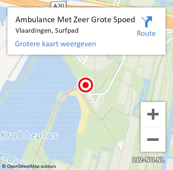 Locatie op kaart van de 112 melding: Ambulance Met Zeer Grote Spoed Naar Vlaardingen, Surfpad op 5 mei 2024 13:28