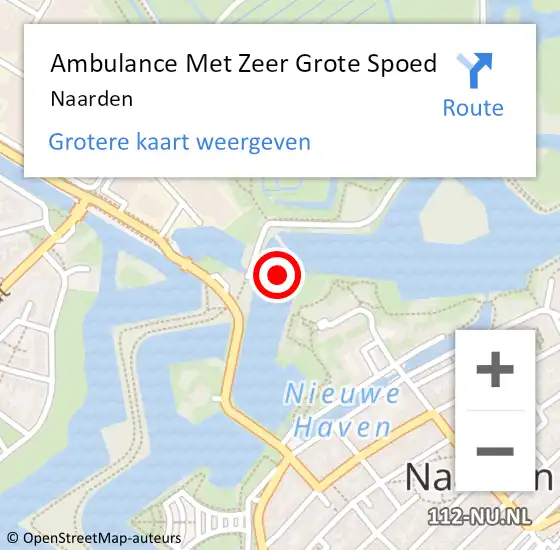 Locatie op kaart van de 112 melding: Ambulance Met Zeer Grote Spoed Naar Naarden op 5 mei 2024 13:57